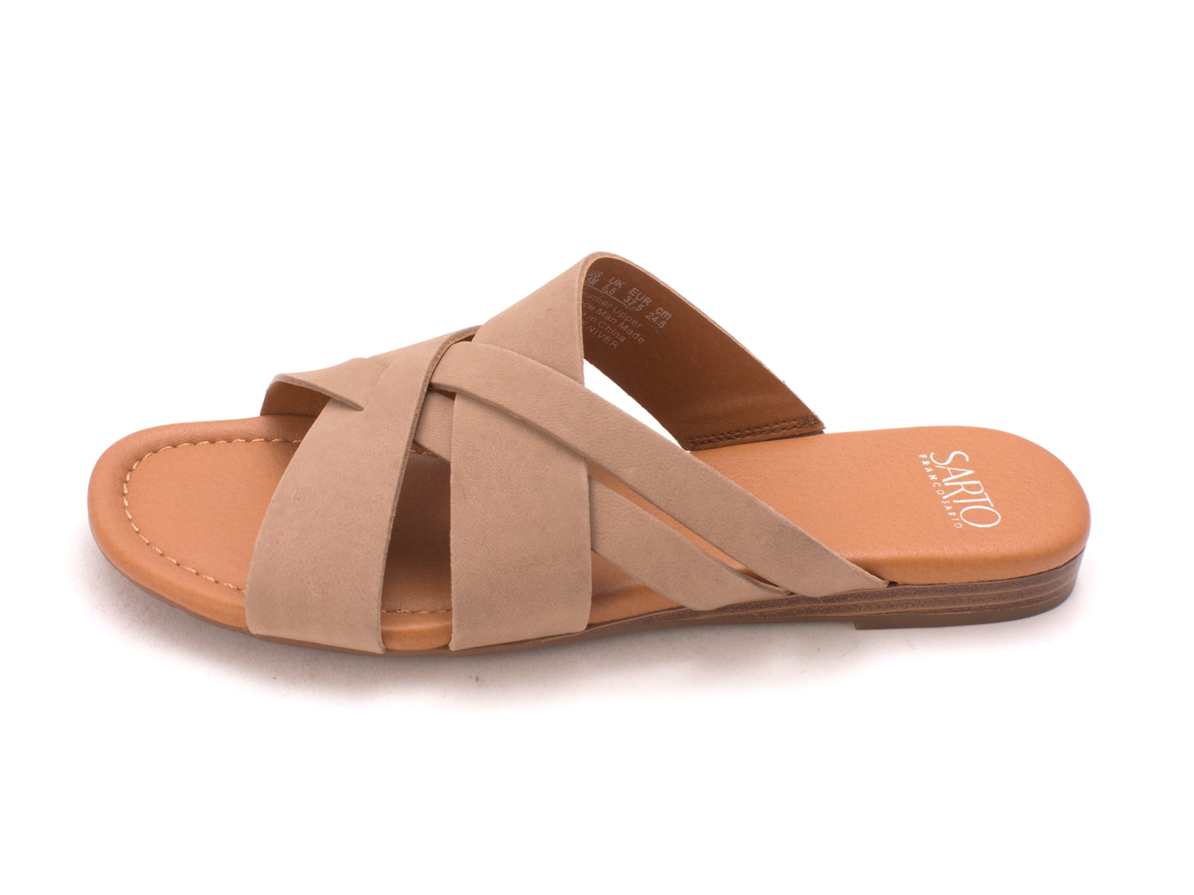 franco sarto one band flat leather sandals