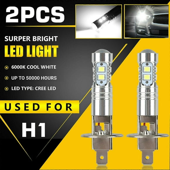 Kit de conversión de 2 bombillas LED H1 para faros delanteros, luz antiniebla, luz alta y baja, 100 W, 6000 K