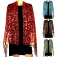 thumbnail image 2 of Shimmering Sequined Wrap Scarf For Women Various Parties Wedding Dress Shawl, 2 of 20