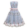 thumbnail image 2 of IBTOM CASTLE Flower Girl Dress Lace Embroidery Birthday Party Wedding Dresses Kids Formal Bridesmaid Tulle Dresses Princess Pageant Floral Gown Blue, 2 of 7