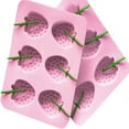 thumbnail image 3 of BNNG Fruit Popsicle Molds, Frozen Treat Molds, Summer-Themed Popsicle Molds, Diy Popsicle Molds, Summer Strawberry Shape Ice Tray Strawberry Silicone Mold Ice Cream Ice Tray, 3 of 9