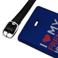 thumbnail image 2 of I Love My French Husband Rectangle Leather Luggage Card Suitcase Carry-On ID Tag, 2 of 7