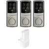 Lockly Secure Plus Biometric Smart Deadbolt Lock, Nickel (2 Pack) w/ Door Sensor