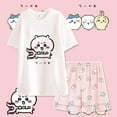 thumbnail image 2 of Anime Cartoon Chiikawa Usagi Hachiware Sleepwear Summer New Pure Cotton Short Sleeved Set Fashion Casual Home Wear Gifts, 2 of 23