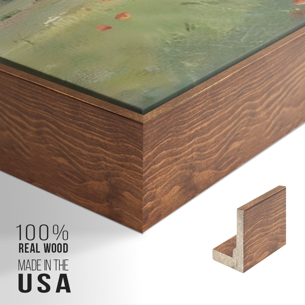 Vintage Landscape-CCLXI By Wexford Home Framed in Walnut Wood Gallery Wrapped Canvas 25 in. x 37 in.