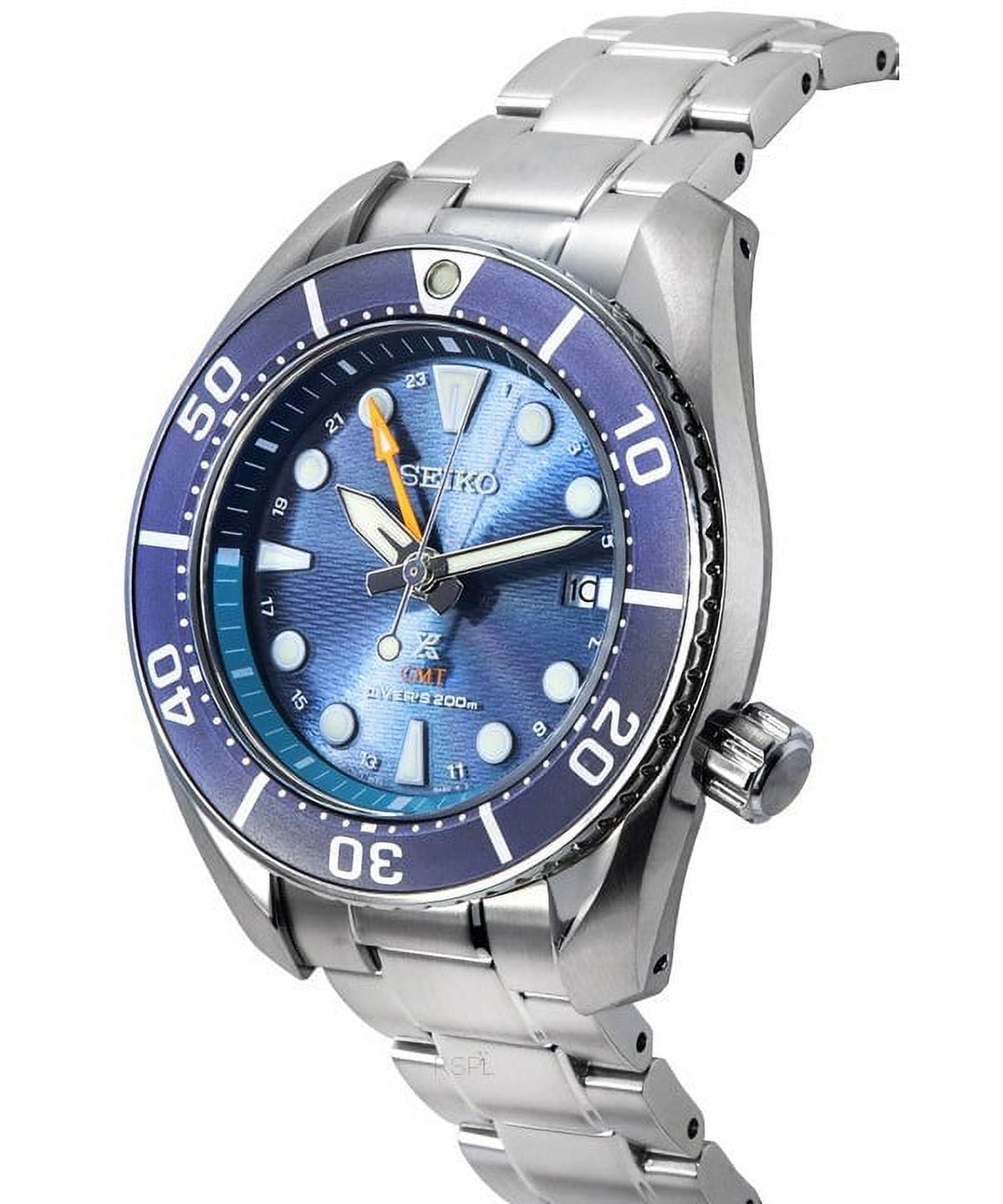 Seiko Prospex Sea Aqua Sumo GMT Blue Dial Solar Diver s SFK001J1 200M Men s Watch Walmart
