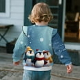 thumbnail image 4 of Garronmavis Christmas Penguin Long Sleeve Pullover Fashion Long Sleeve Fall Winter Tops Ruffle Girls Pullover Crewneck Sweatshirt Comfortable Fall Winter Clothes for Girls Aged 3-4, 4 of 7