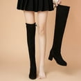 thumbnail image 2 of Black Ladies Over-The-Knee Boots With Elastic Lace-Up And Block Heel For A Stylish And Comfortable Winter Shoe, 2 of 9