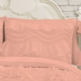 thumbnail image 3 of D.N.G. BEDDINGS 800 Thread Counts, 100% Egyptian Cotton, 550 GSM Microfiber filled Quilt Ruffled With Small Pom Pom Textured 1 Piece Twin/TwinXL Size Comforter, Peach, 3 of 6