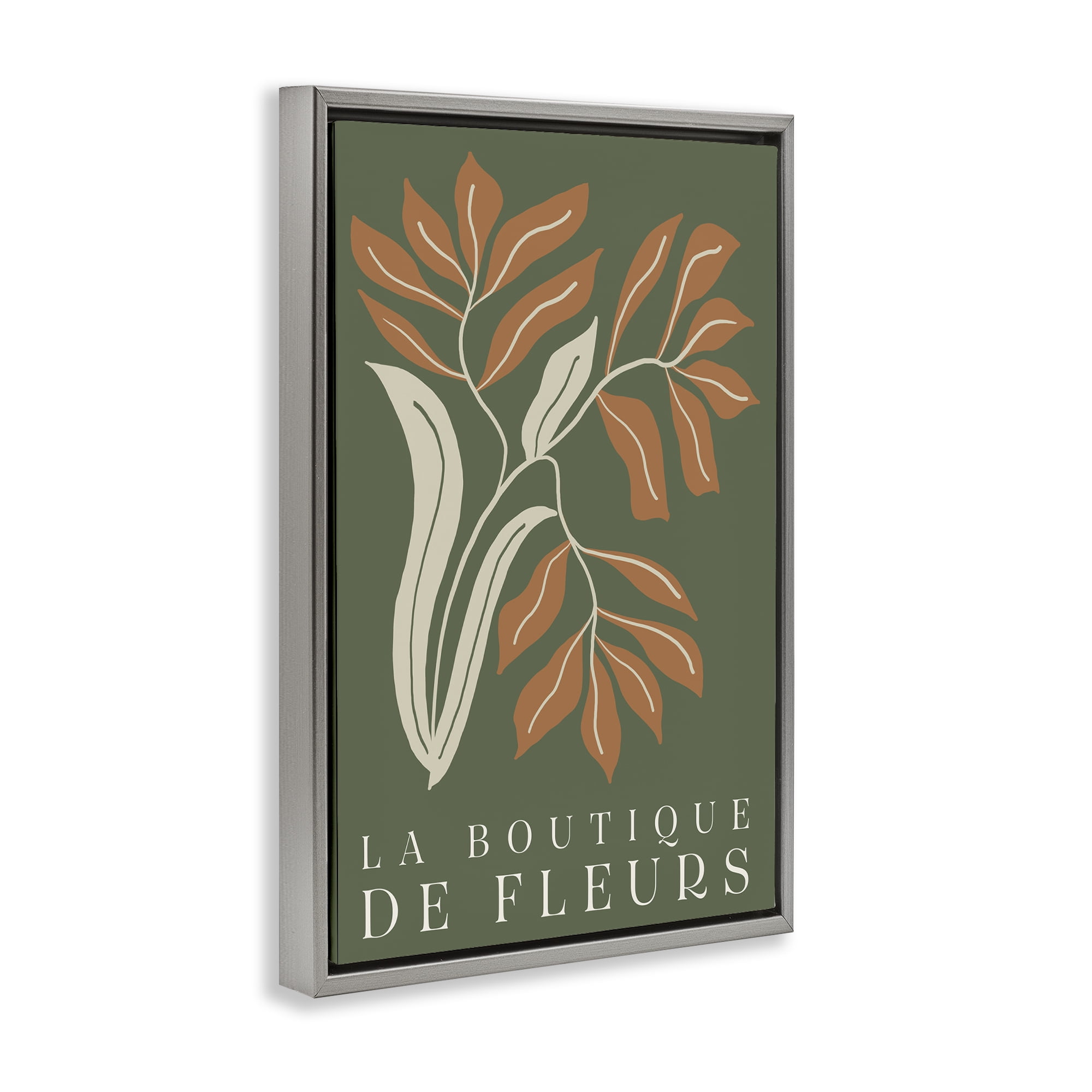 Stupell Industries Flower Shop Midcentury Minimal Gray Framed Floater Canvas Wall Art, design by Emily Navas
