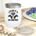 thumbnail image 2 of Leveling Up to Big Brother, Video Gamer Birthday, Pregnancy Announcement, Baby Shower, White 12oz Wine Tumbler, 2 of 5
