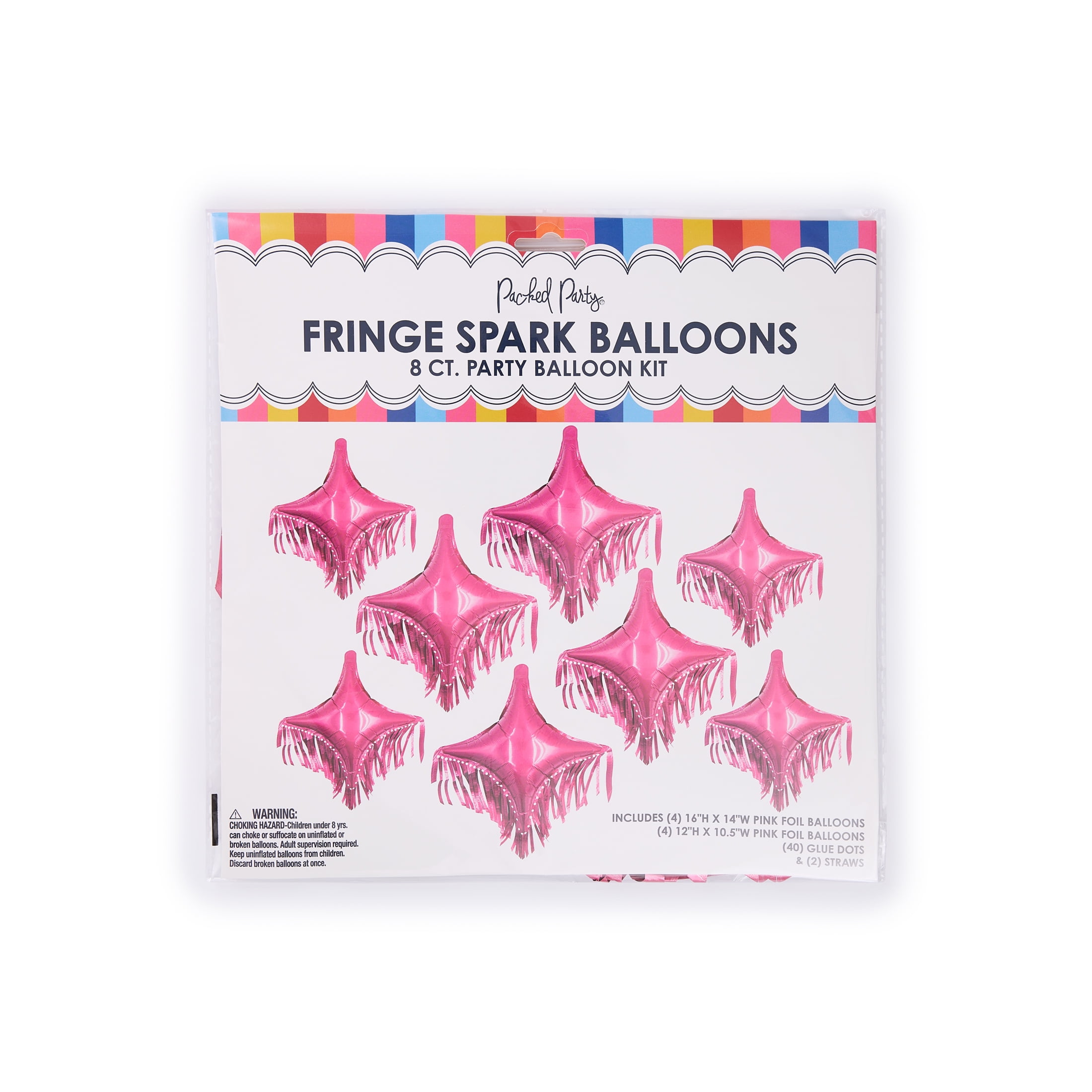 Packed Party Pink Sparkle Fringe Balloon Set