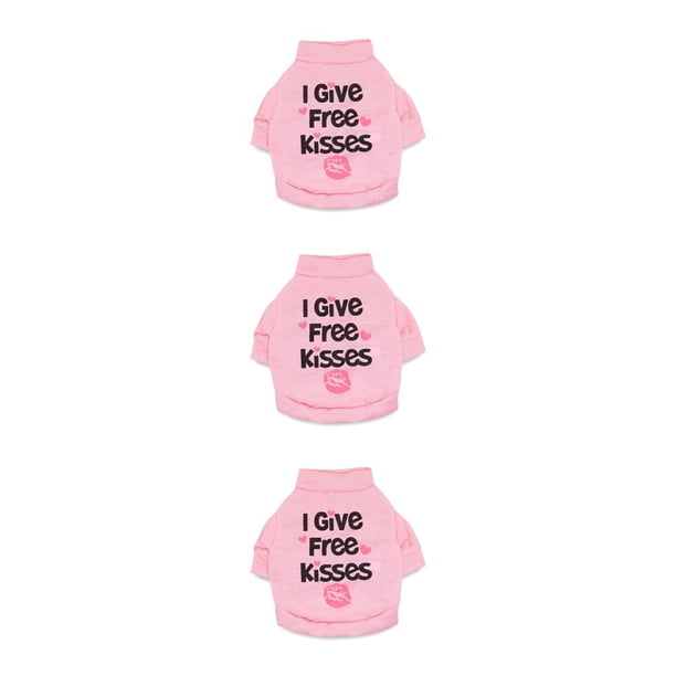 Greeniant Ropa Camisa Primavera Verano Beso Letra Impreso Disfraces Collar Chaqueta Suministros Mascotas Perros Chihuahua Cachorro Rosa L Type1 NO1 Greeniant CBP267744