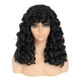 thumbnail image 2 of Peluca rizada Pelucas rizadas grandes para mujeres Peluca rizada de 23 pulgadas de largo con flequillo Pelucas de reemplazo de cabello sintético las bandas, 2 of 9