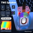 thumbnail image 2 of Vtin 1Pc Portable Transparent Mecha Style Bluetooth Speaker Wireless TWS Speaker Bluetooth Portable Speaker Transparent Mech Audio, Orange, 2 of 13