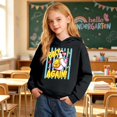 thumbnail image 2 of Halloween Hoodies for Toddler Girls Cartoon Stationery Print Long Sleeve Y2K Pullover Sweatshirts Tops Size 3-4T, 2 of 7