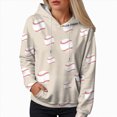 thumbnail image 4 of Towmus Women's Football Sequin Sweatshirt Graphic Hoodies Pullover Baseball Season Long Sleeve Tops with Pockets, 4 of 5