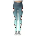 thumbnail image 3 of MKLEKYY Leggings deportivos para mujer, leggings de entrenamiento, pantalones con estampado navideño de bloques de color, leggings elásticos suaves 165, 3 of 4