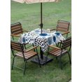 thumbnail image 4 of Outdoor Tablecloth with Umbrella Hole for Patio/Picnic/Party/Camping, Abstract Sky Blue Ink Dots Waterproof Table Cloth Square Cover Washable, Boho Minimalist Middle Century (60"x 60"), 4 of 9