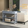 thumbnail image 4 of HOMCOM Entryway Console Table with Storage Shelves Drawers X Frame, 4 of 10