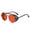 Black frame red film, variant on 2025 European and American Steampunk Sunglasses for Women Side Wind Blocking Mesh Sunglasses Flip Cover Round Metal Sunglasses for Men