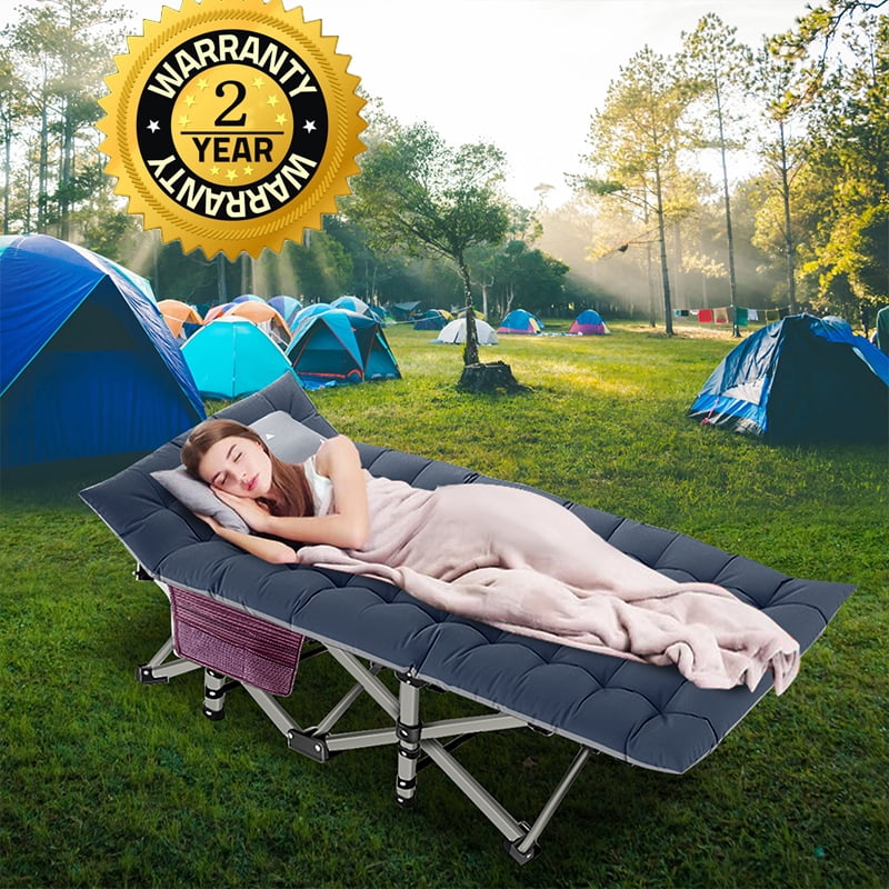 Coleman Camping Cot with Side Tables, Air Mattress & Battery
