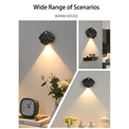 thumbnail image 3 of Motion Sensor Wall Light, USB Rechargeable Wireless LED Sconce, 3-Color Dimmable, Magnetic Mount, for Bedroom Stairs Hallway, Black, 3 of 7