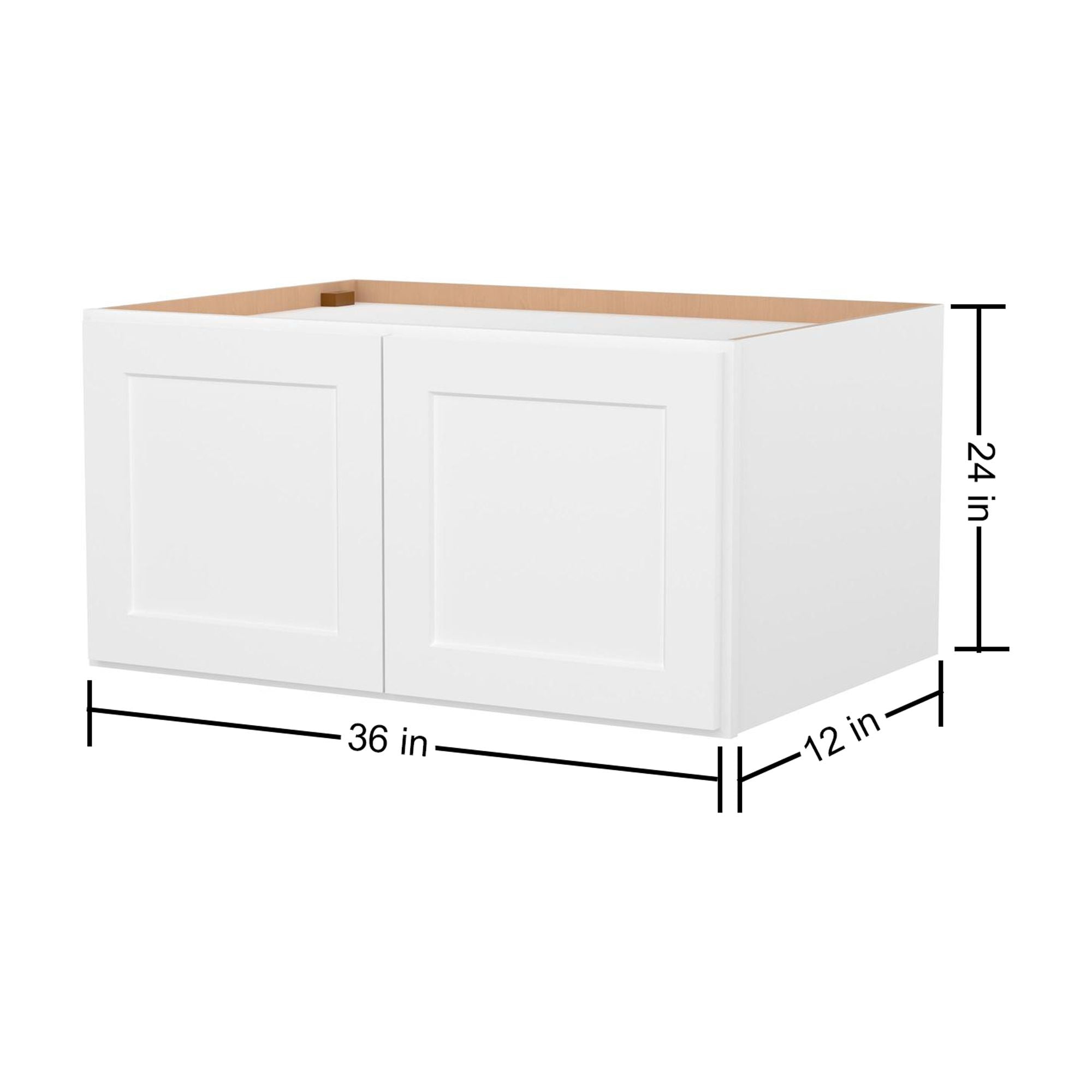 Furinno Shaker Wall Refrigerator Kitchen Cabinet with 2 Doors, Ready to Assemble, 24 D x 36 W x 18 H, White