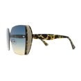 thumbnail image 3 of Womens Shield Rimless Oversize Butterfly Diva Sunglasses Tortoise Blue Brown, 3 of 4