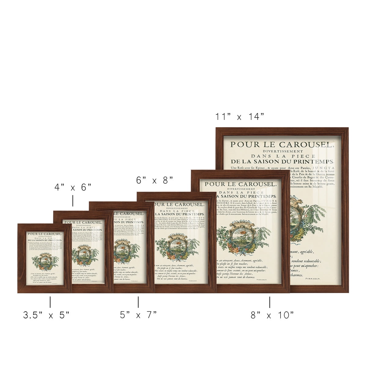 Printed Embellished Bookplate IV - Framed Print w/glass - Chestnut