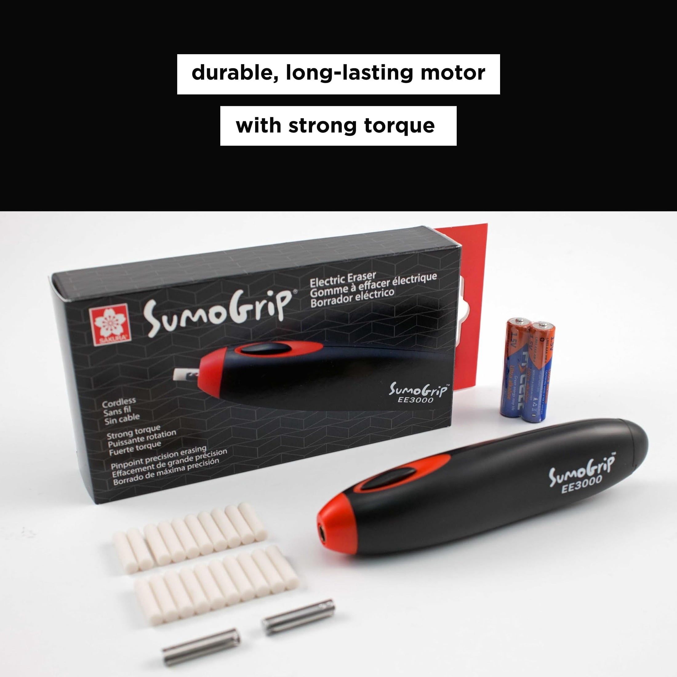 Sakura EE-3000 SumoGrip Electric Eraser Kit, Cordless, Black