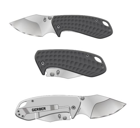 Gerber Gear Kettlebell, Compact Folding Plain Edge Knife, Frame Lock with Clip, Black Walmart.com