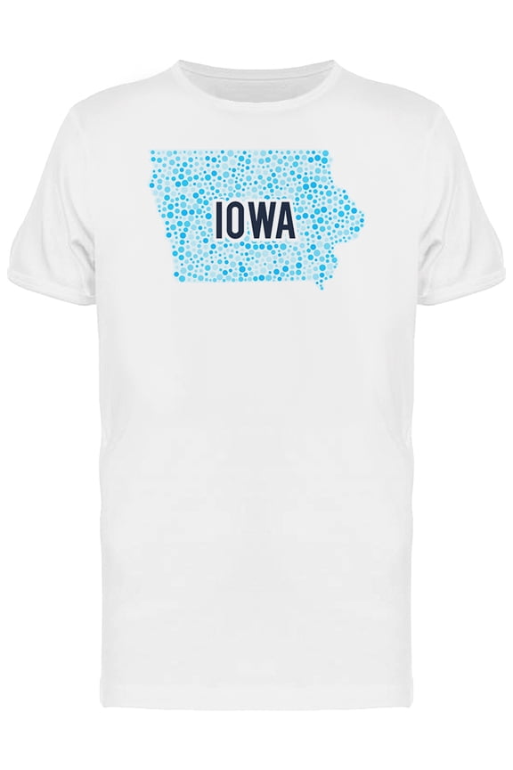 Iowa Dotted Map Ts Tee Men's -Image by Shutterstock