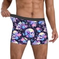 thumbnail image 2 of Cauagu cool flower Skull Print Boxer Briefs for Men,Comfortable Breathable Men's Underwear Moisture Wicking Underpants -Small, 2 of 8