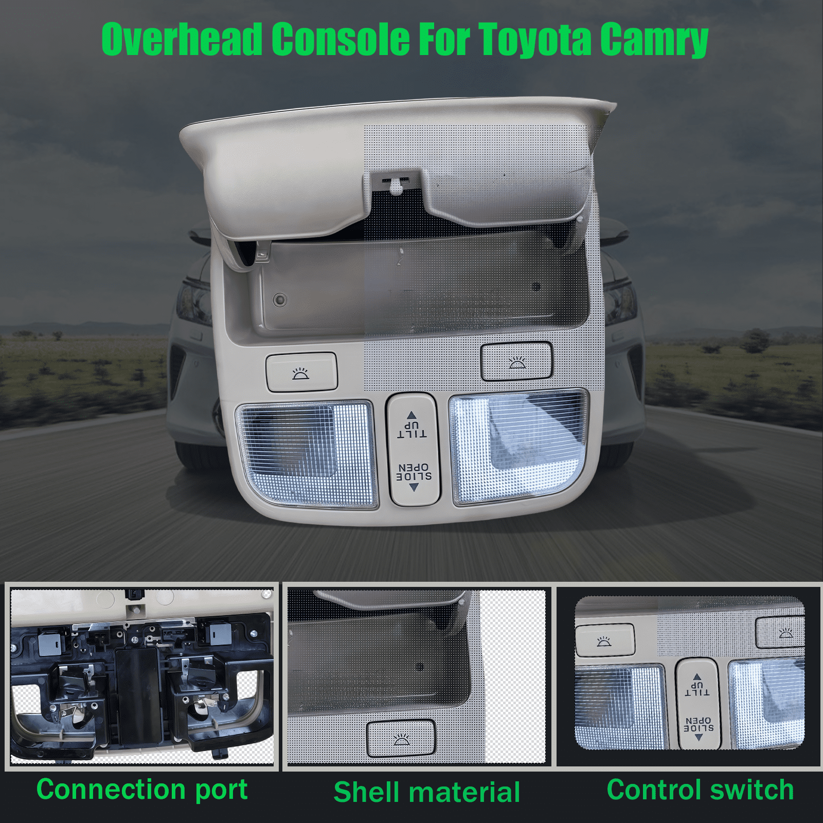 Overhead Console For Hyundai Sonata, Genuine OEM 92810-3K001X6, Interior Ceiling Roof Reading Dome, Map Reading Light With Sunroof Switch-Gray Hyundai Sonata