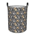 thumbnail image 2 of Uemuo Bulldog Print Pattern Circular Laundry Hamper Basket with handles,Collapsible laundry basket,Large capacity laundry hamper,Laundry Organizer-Small, 2 of 8