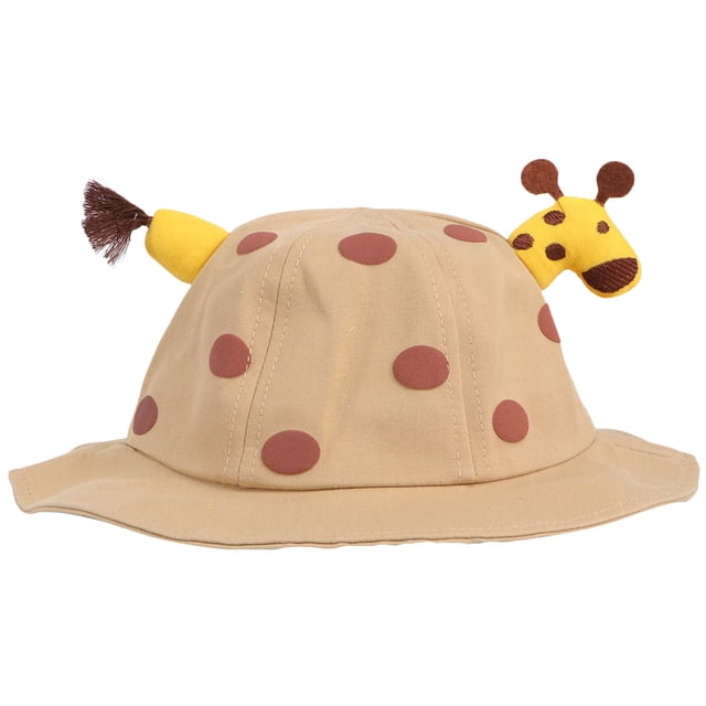 1 gorro de jirafa de dibujos animados con ala, adorable gorro de lunares para niños (caqui)
