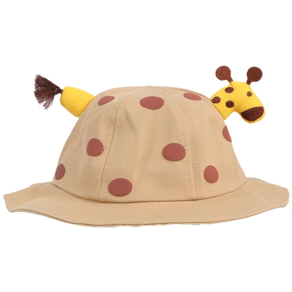 1 gorro de jirafa de dibujos animados con ala, adorable gorro de lunares para niños (caqui)