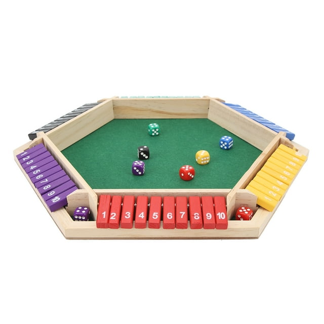 Shut The Box Math Game, Interactive 6 Player Endless Fun Shut The Box Board Game With 12 Dice For Leisure For Adults