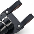 thumbnail image 2 of SZCO 5.75" x 3.5" Handcrafted Black Leather Broad Sword Frog, Adjustable Buckle and Corded Belt Holster with Blade Retention for Medieval LARP and Cosplay, 2 of 4