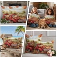 thumbnail image 5 of Red Truck Fall Outdoor Waterproof Pillow Covers, Pumpkins Thanksgiving Pastoral Leaves Floral Decorative Rectangle Throw Pillowcase Sofa Cushion Sham for Patio/Couch/Chair, 20"x12" 2 Pack, 5 of 8