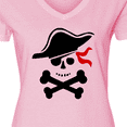 thumbnail image 4 of Inktastic Pirate Skull and Cross Bones Women's V-Neck T-Shirt, 4 of 5