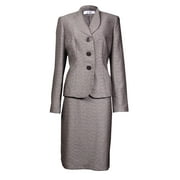 Le Suit Women's Petite Monte Carlo Faux Bois Textured Skirt Suit