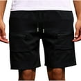 thumbnail image 4 of cllios Cargo Shorts for Men Summer Comfortable Work Shorts Workwear Athletic Shorts with Multi Zipper Pockets Fathers Day Gift Ideas Black,L, 4 of 7