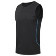 thumbnail image 4 of XFeng Men Round Neck Sleeveless Workout Tank Top, Side Split Quick Dry Athletic Muscle Tee, 4 of 4