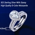 thumbnail image 5 of Wuziwen 3 Carat Moissanite Wedding Rings for Women Halo Pear Cut Bridal Sets 925 Sterling Silver Size 6, 5 of 10