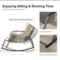 thumbnail image 5 of Atumcto Rocking Lounge Chair, 35.4" Extra-Wide, Off White Cushion, Indoor/Outdoor, 5 of 14
