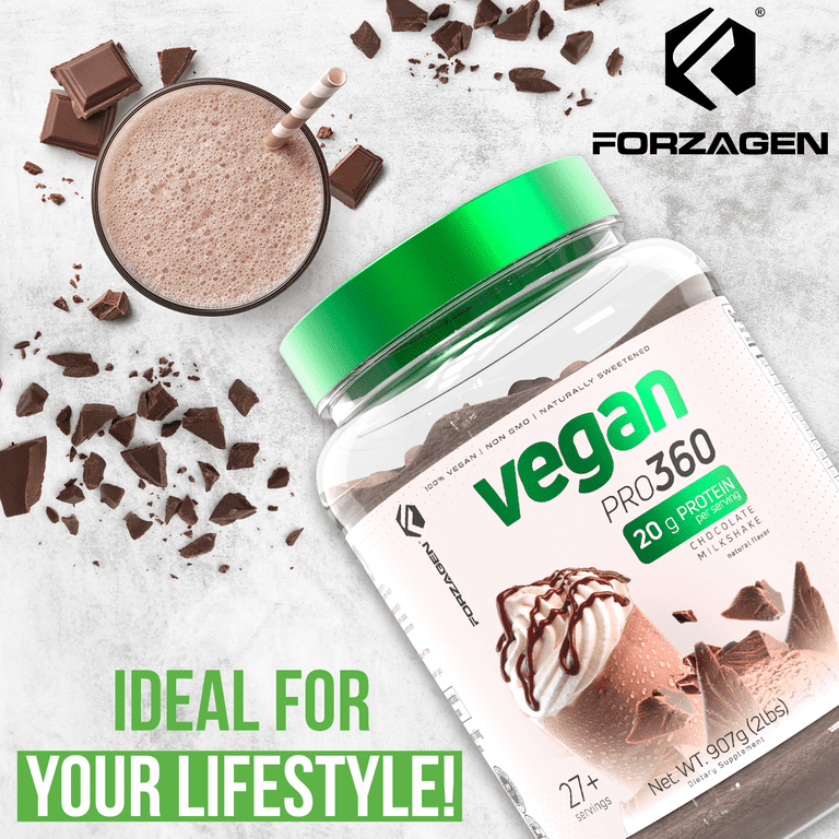 Forzagen, Vegan Protein Powder, Non GMO, Gluten Free, 2 lbs