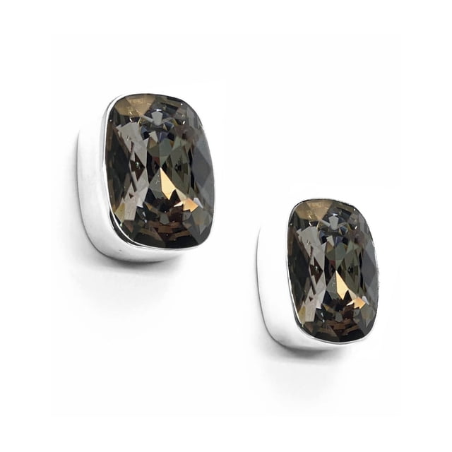 Aretes Zvezda Baguette color Silver Night plata .925, P Zvezda ZAR-BAG18-SLN-P