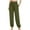 Army Green, variant on Inleife Large Size Womens Pants Women's Fashion Casual Loose Solid Color Crossed High Waisted Pocket Pants